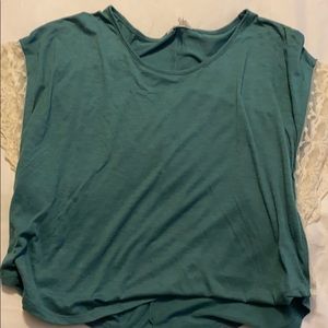 Teal colored and lace shirt